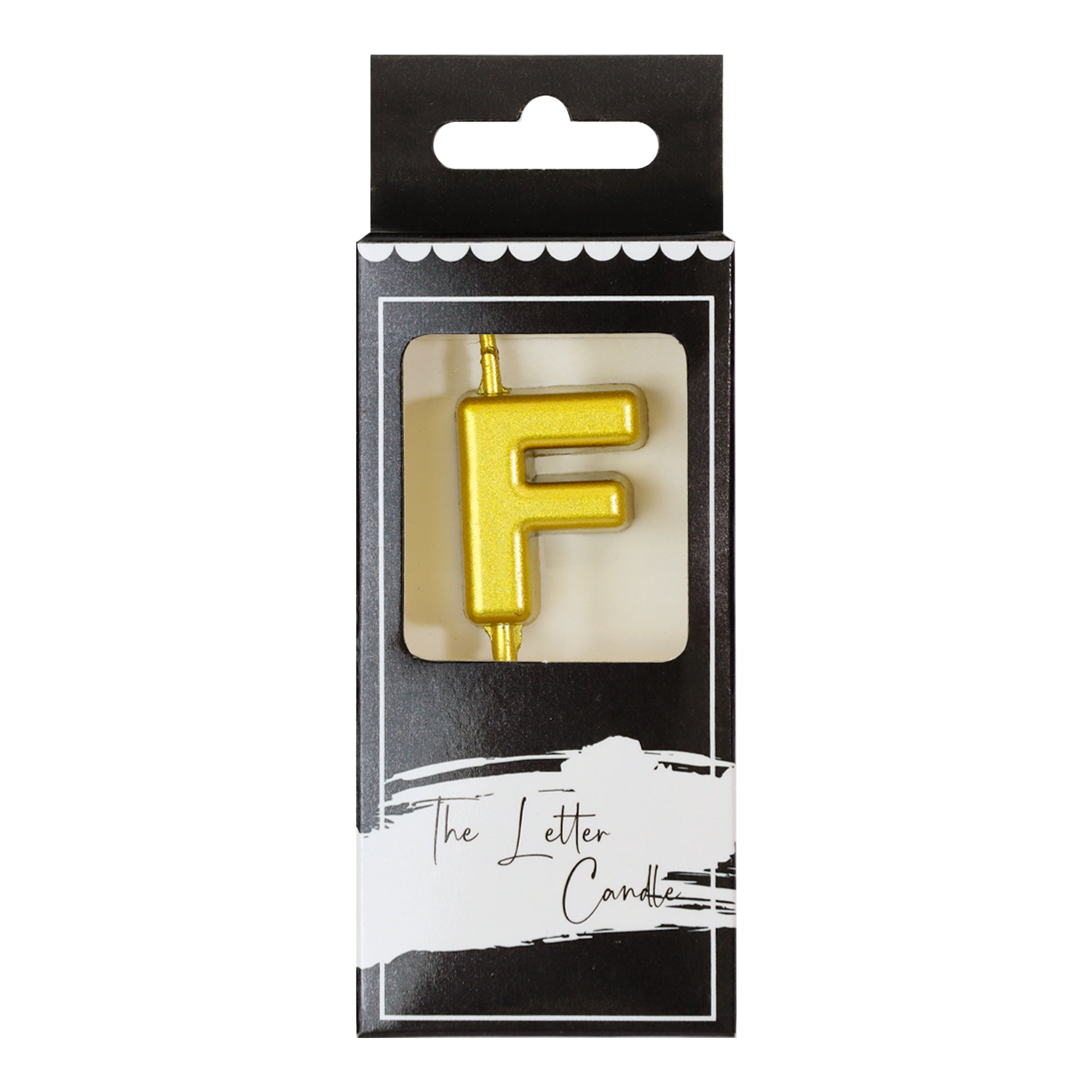 Letter F Candle - 1" Gold Cake Topper Candle