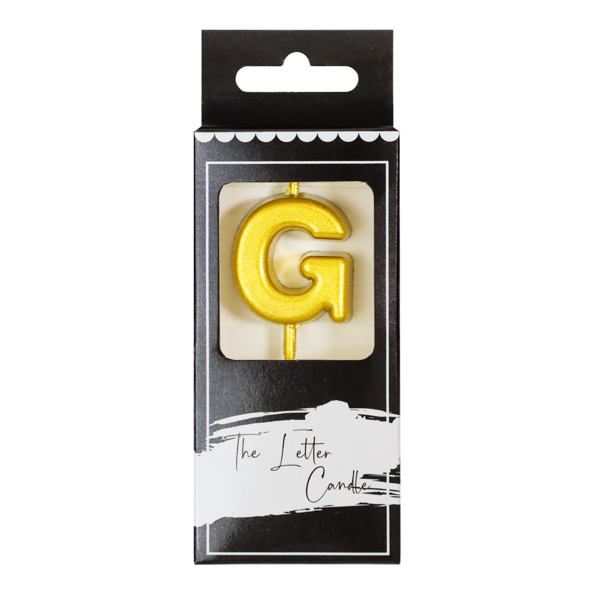 Letter G Candle - 1" Gold Cake Topper Candle