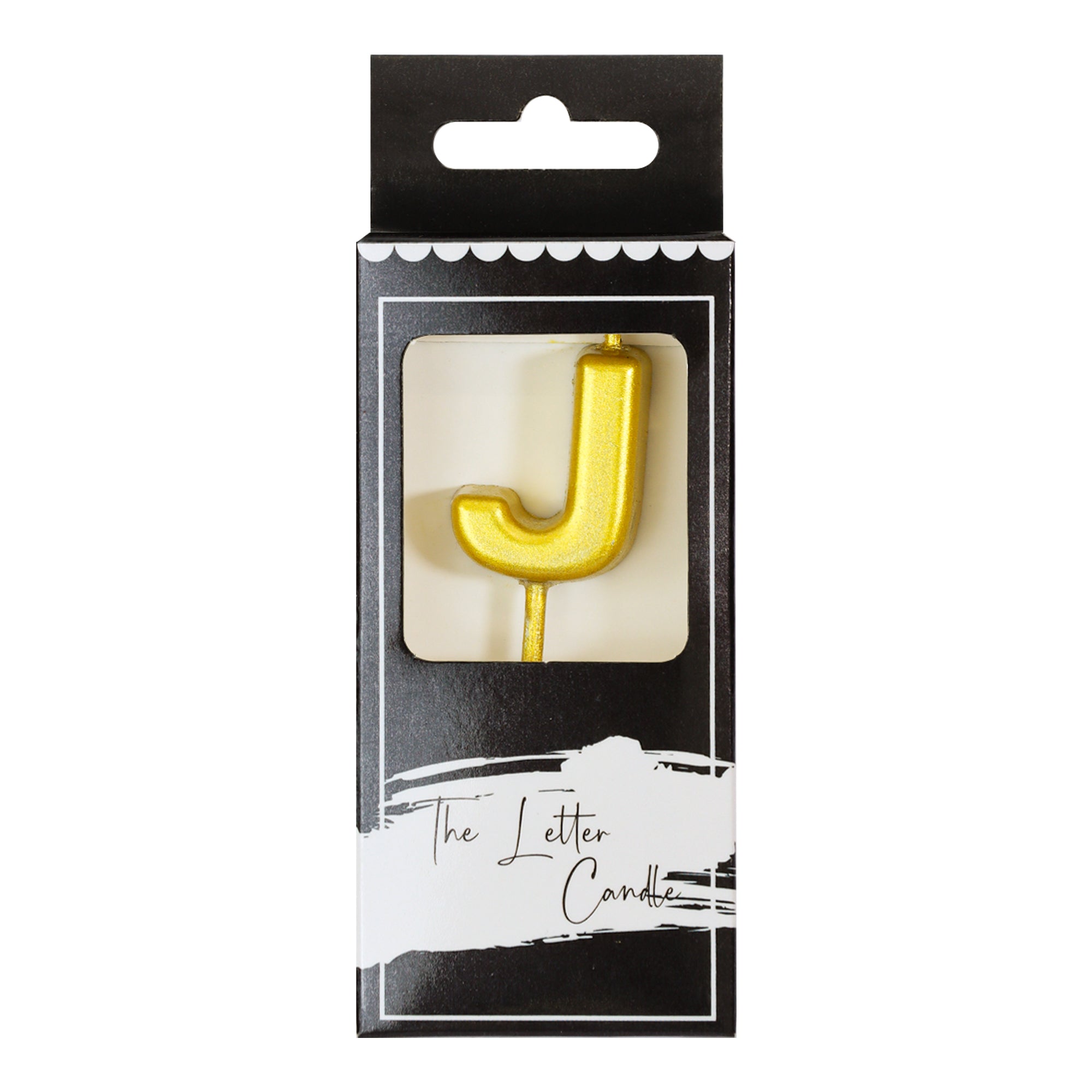 Letter J Candle - 1" Gold Cake Topper Candle