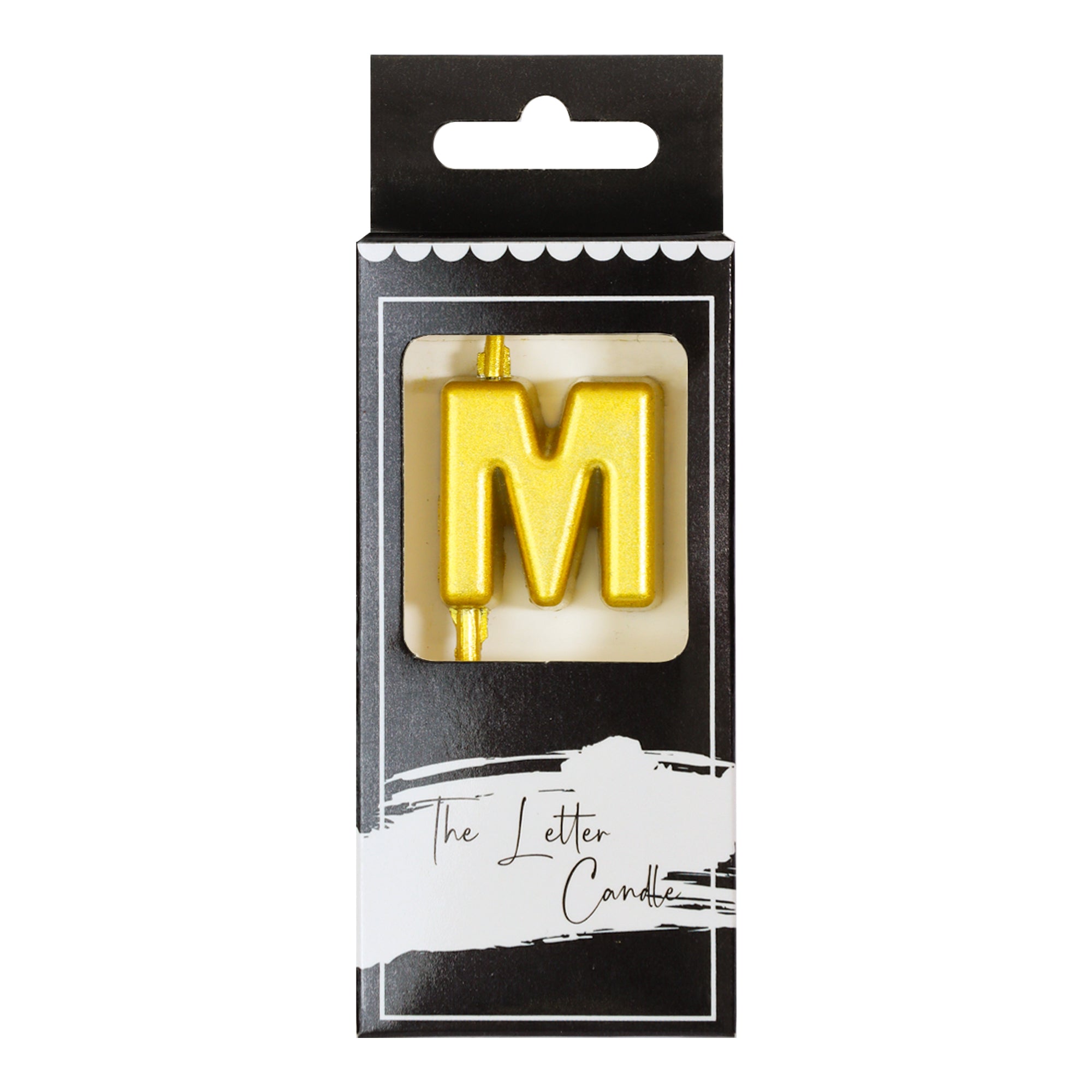 Letter M Candle - 1" Gold Cake Topper Candle