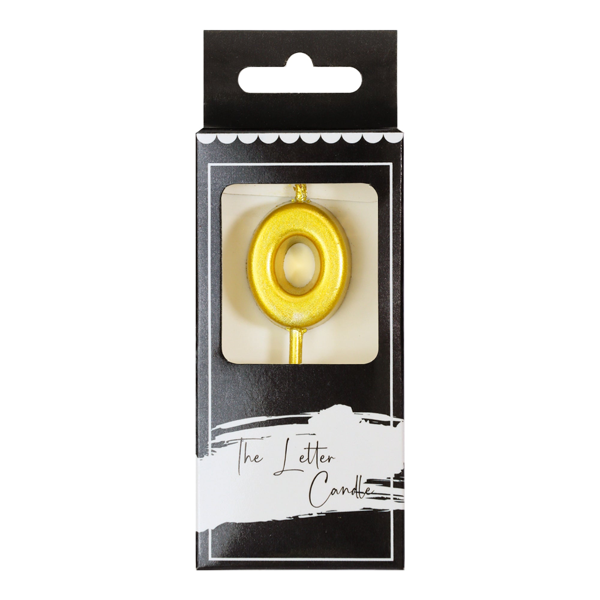 Letter O Candle - 1" Gold Cake Topper Candle