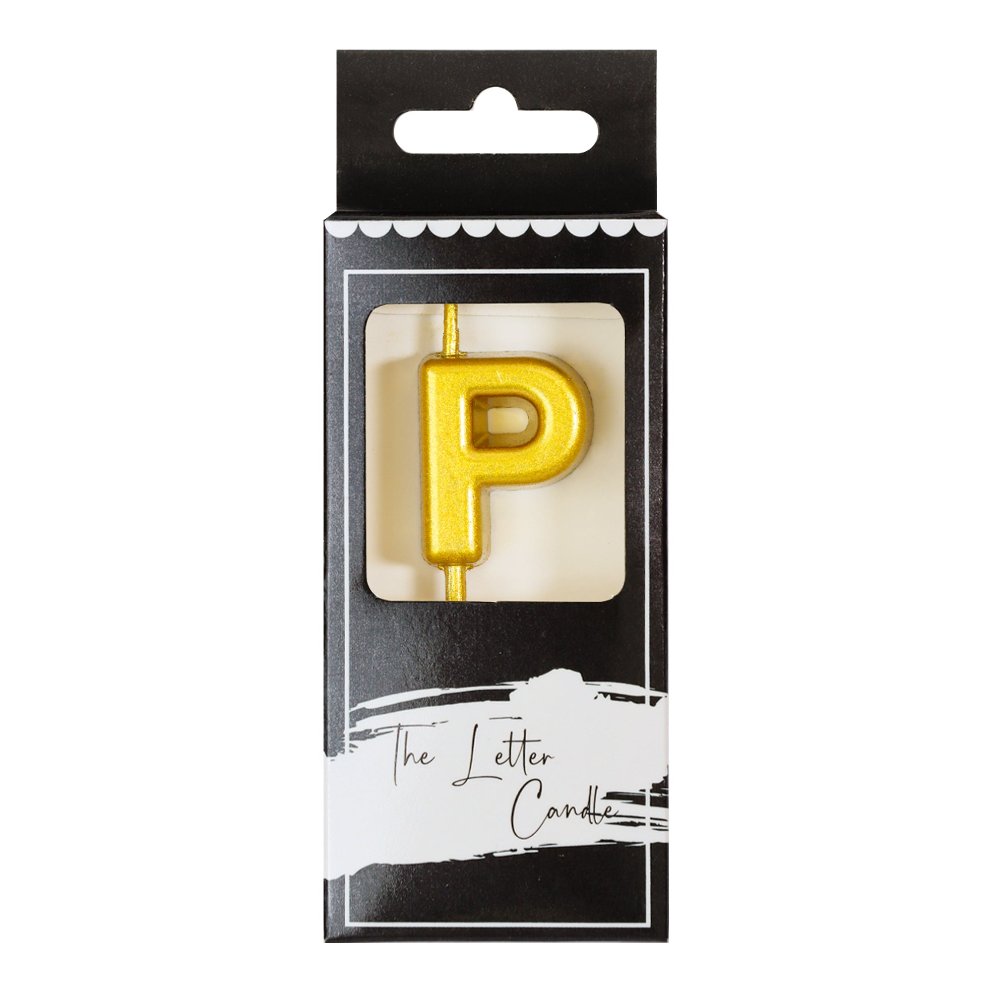Letter P Candle - 1" Gold Cake Topper Candle