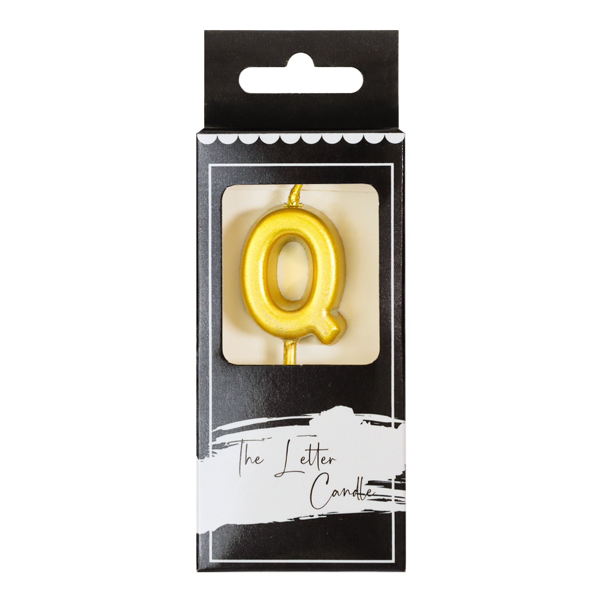 Letter Q Candle - 1" Gold Cake Topper Candle