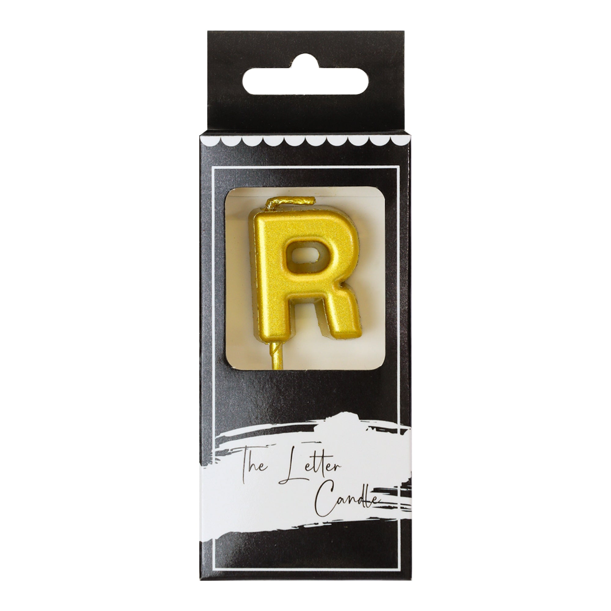 Letter R Candle - 1" Gold Cake Topper Candle