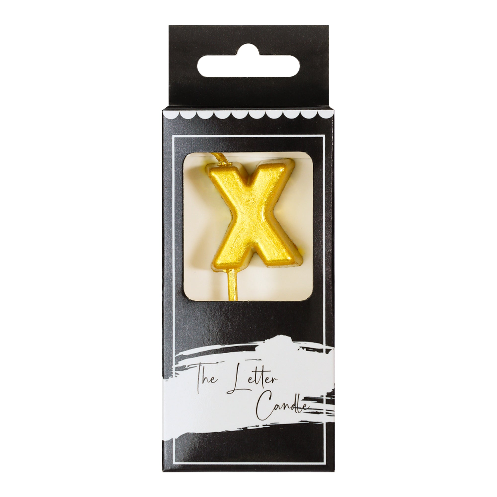 Letter X Candle - 1" Gold Cake Topper Candle