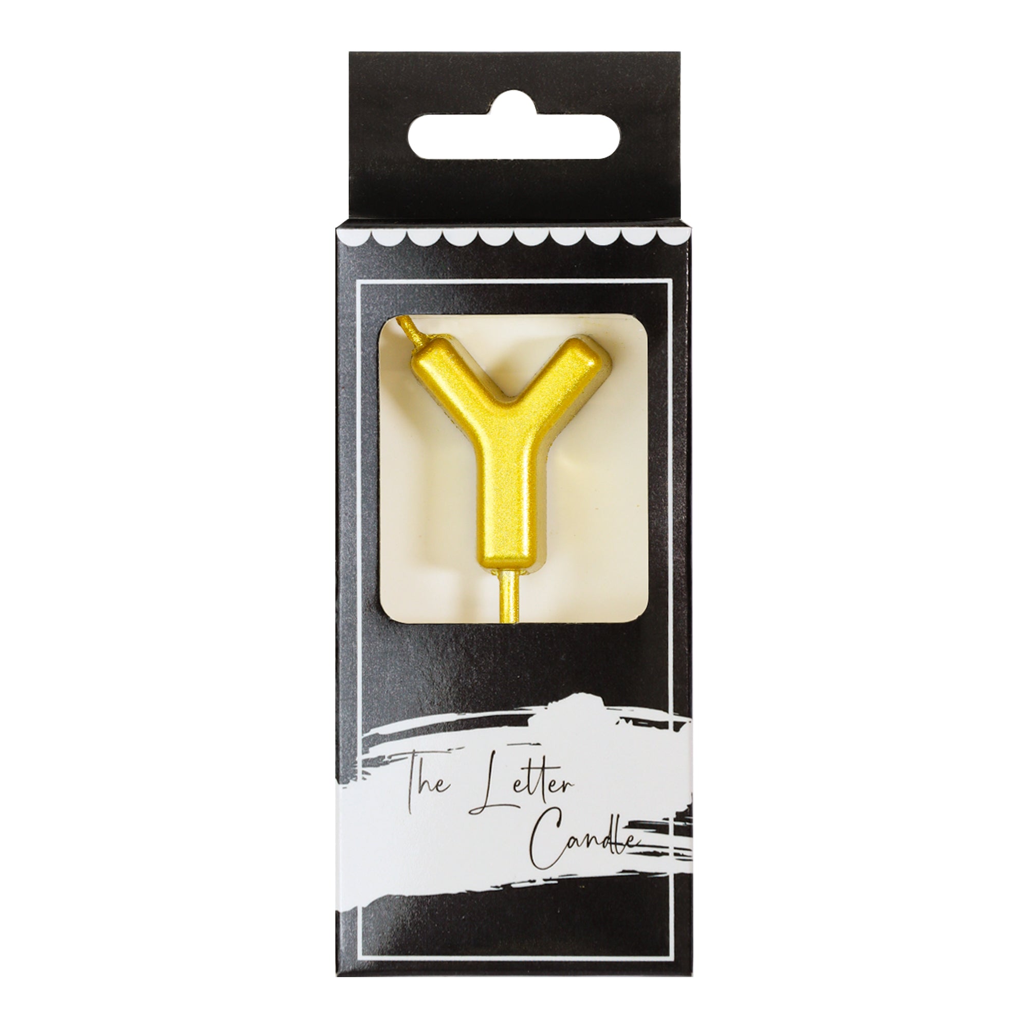 Letter Y Candle - 1" Gold Cake Topper Candle