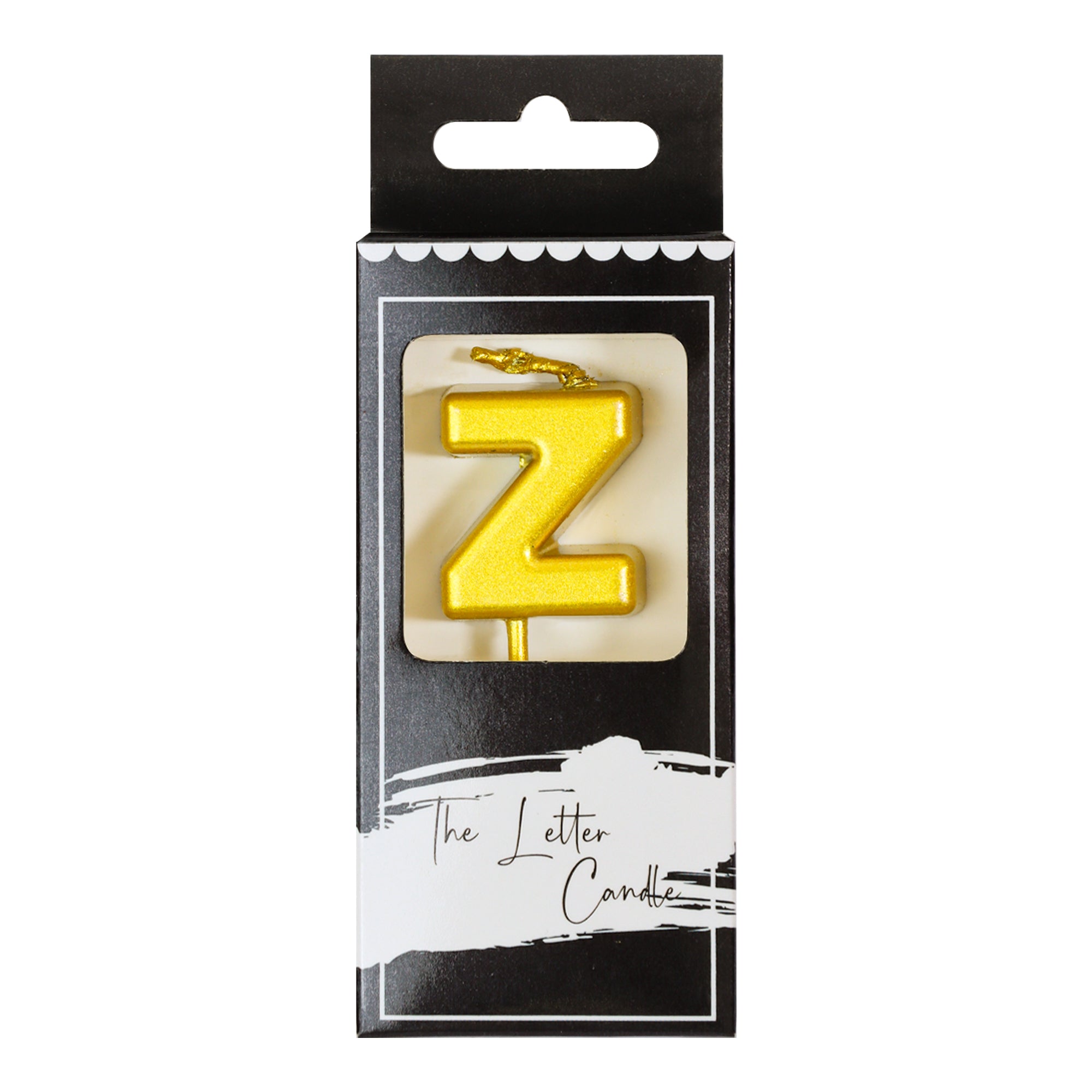 Letter Z Candle - 1" Gold Cake Topper Candle