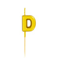 Letter D Candle - 1" Gold Cake Topper Candle