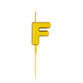 Letter F Candle - 1" Gold Cake Topper Candle