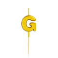 Letter G Candle - 1" Gold Cake Topper Candle