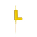 Letter L Candle - 1" Gold Cake Topper Candle