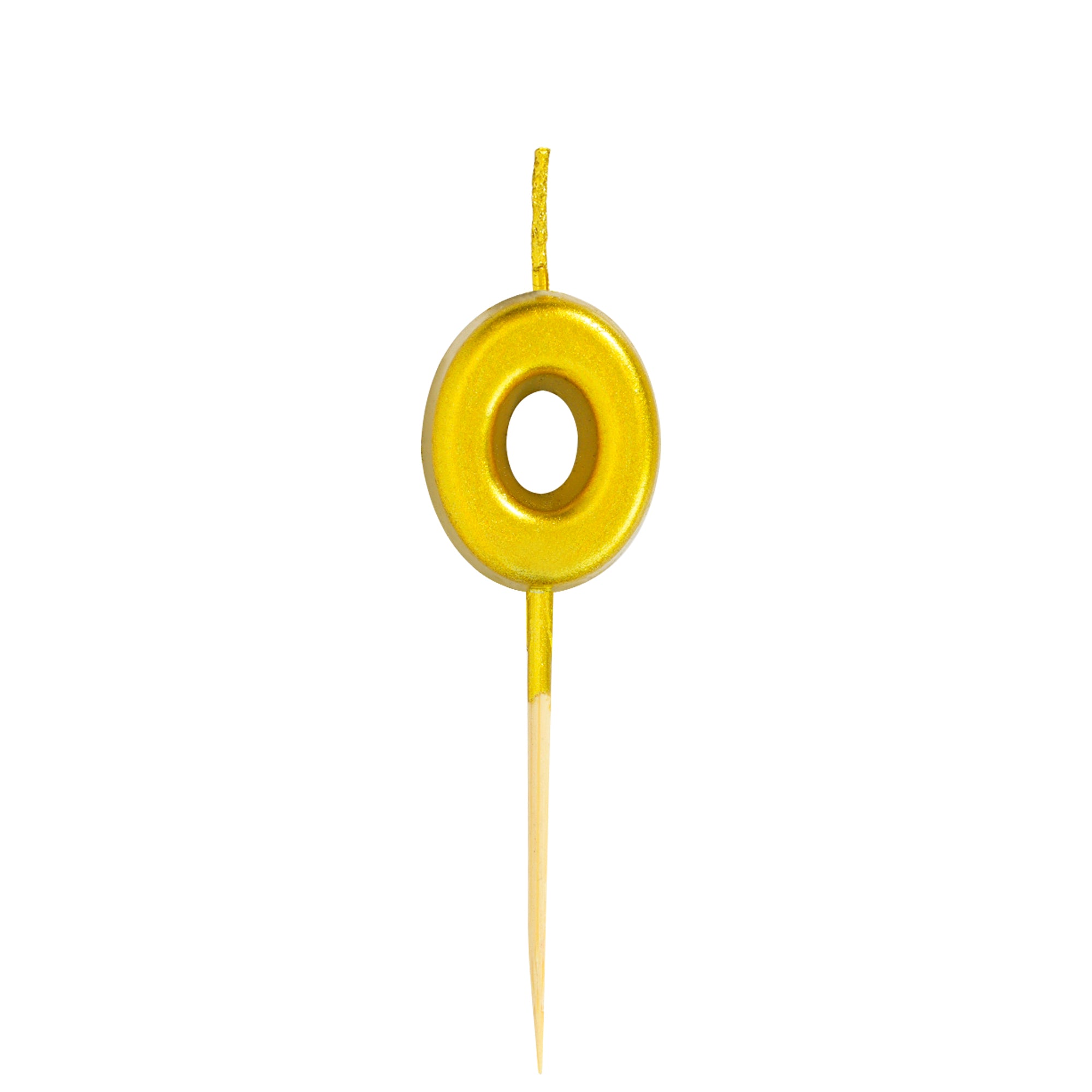 Letter O Candle - 1" Gold Cake Topper Candle