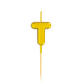 Letter T Candle - 1" Gold Cake Topper Candle