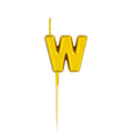 Letter W Candle - 1" Gold Cake Topper Candle