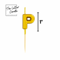 Letter P Candle - 1" Gold Cake Topper Candle